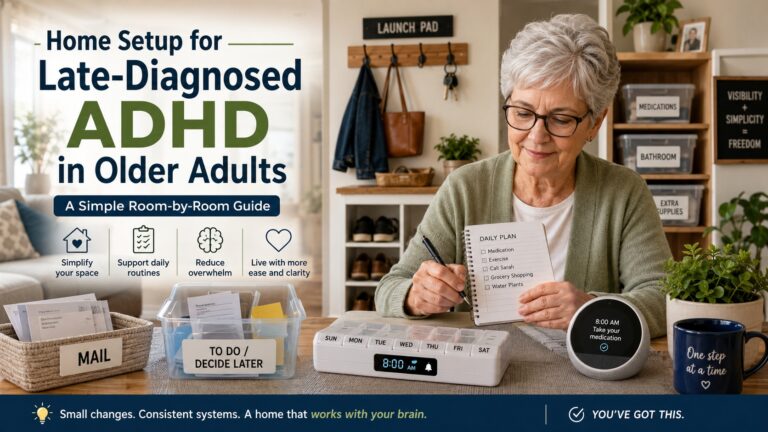 Home Setup for Late-Diagnosed ADHD in Older Adults: A Simple Room-by-Room Guide